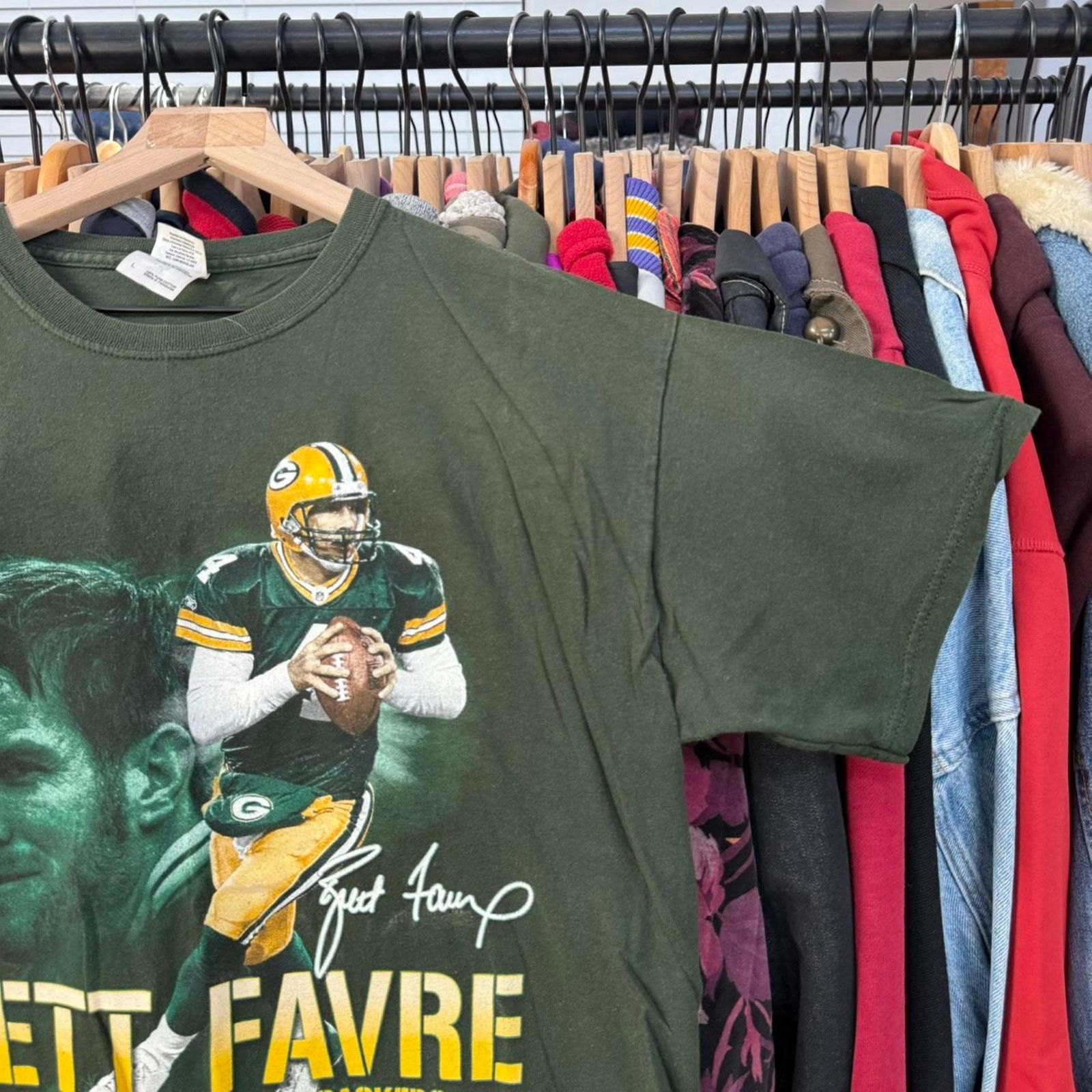 NFL Vintage Brett Favre Greenbay Packers NFL Tee Green Size US L / EU 52-54 / 3 - 3 Thumbnail