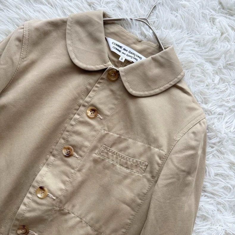 Comme des Garcons Comme des Garcons Beige round neck cotton coat Size S / US 4 / IT 40 - 3 Thumbnail