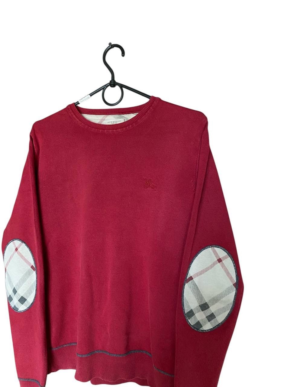 Burberry Burberry Brit cotton knit sweater red nova check elbow patch Size US S / EU 44-46 / 1 - 3 Thumbnail