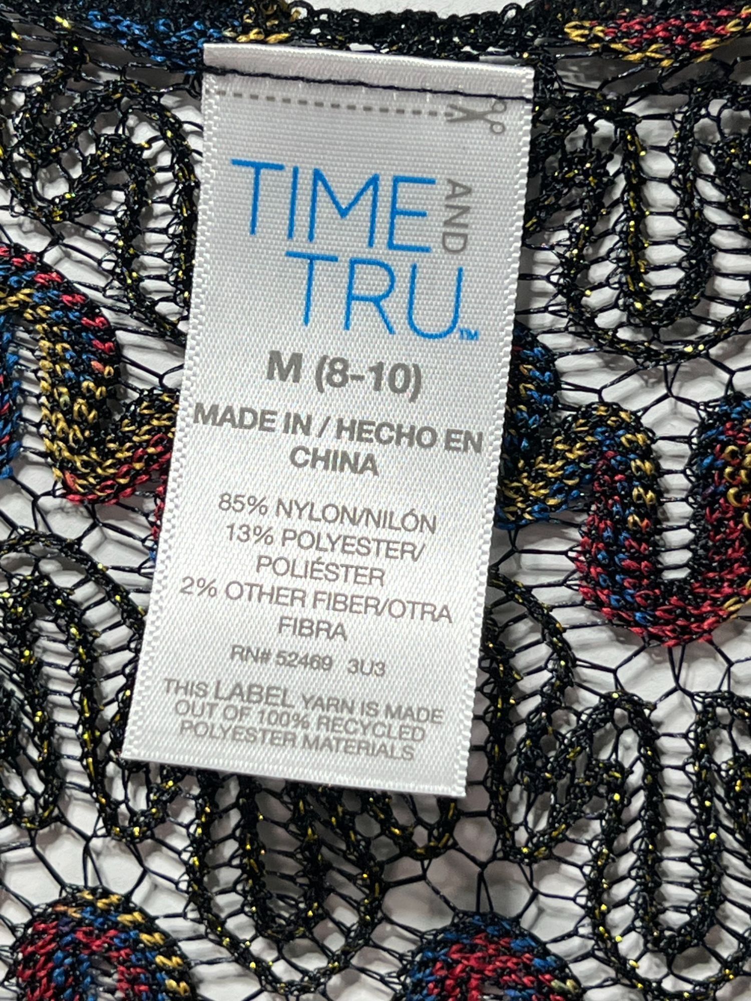 Other Time And Tru - Women's Crochet Kaftan Cover Up - Black - Med Size ONE SIZE - 8 Thumbnail