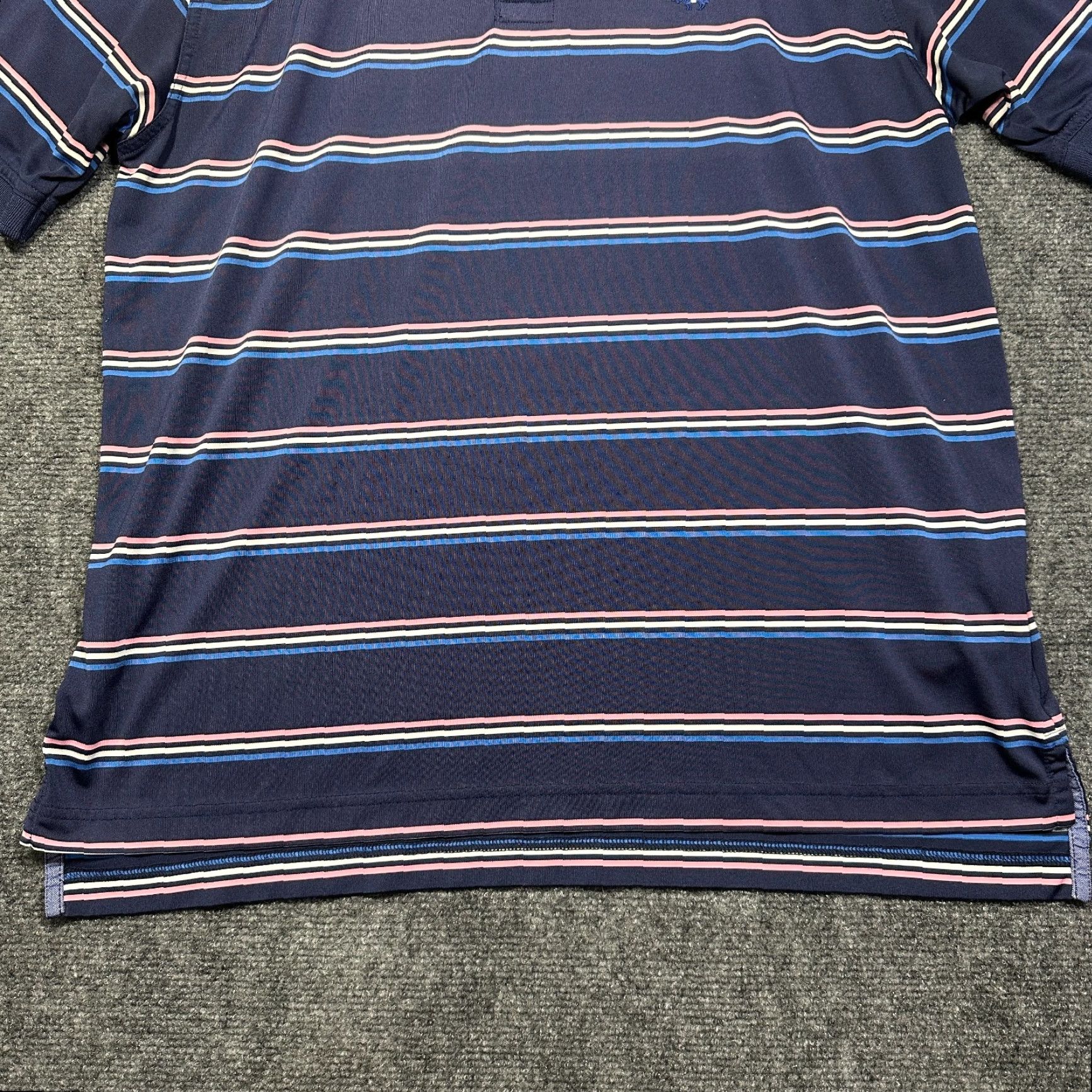 Brooks Brothers Brooks Brothers Performance Polo Mens M Short Sleeve Striped Blue Pink Shirt Modern Classic Polo Shirt Mens Size US M / EU 48-50 / 2 - 2 Thumbnail