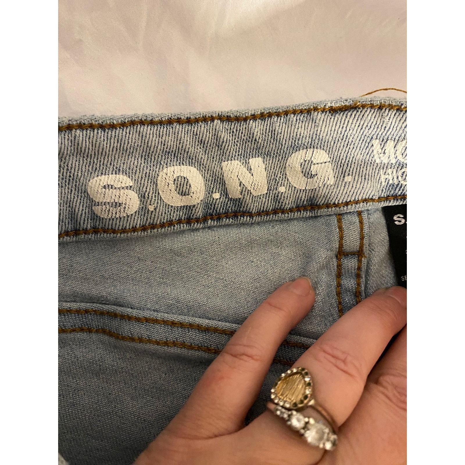 Other Y2K Vintage Inspired High Rise Mom Jeans Gray Seam S.O.N.G. Size 27" / US 4 / IT 40 - 5 Thumbnail