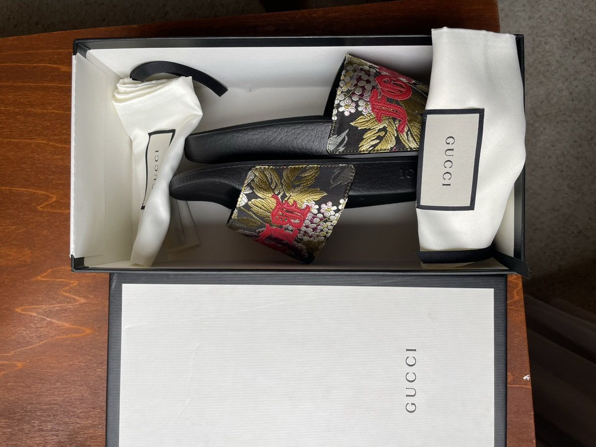Gucci Authentic New GUCCI floral (blind For Love)Sandals,size8,38 Size US 8 / IT 38 - 1 Thumbnail
