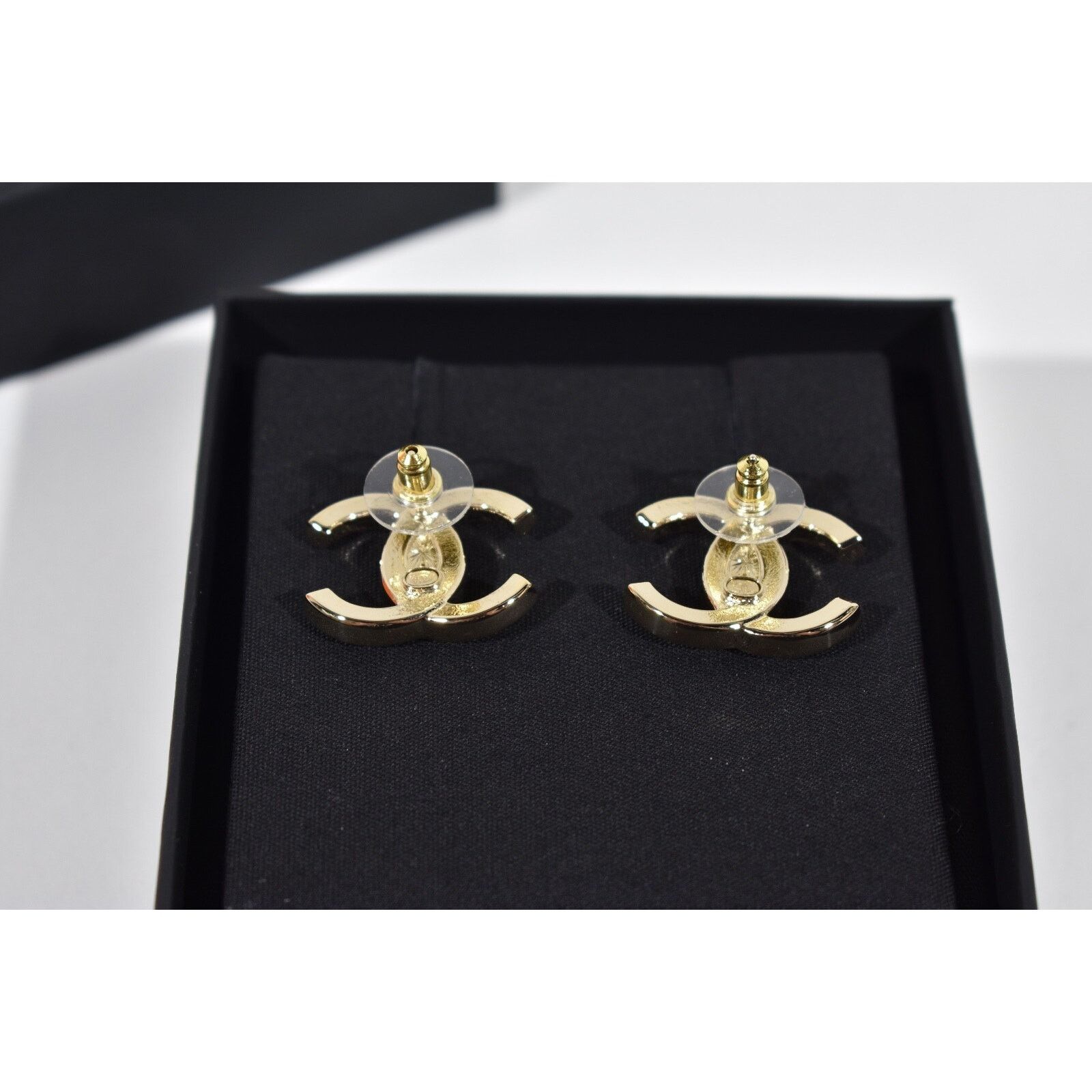 Chanel Chanel Gold Crystal Interlocking Drop Statement Stud Earring Size ONE SIZE - 10 Thumbnail