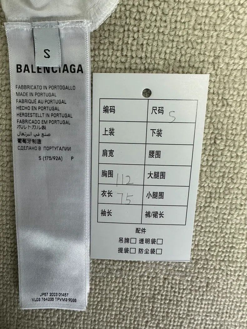 Balenciaga Balenciaga Distressed Blue Logo Letter Pattern Crew Neck S Size US S / EU 44-46 / 1 - 5 Thumbnail