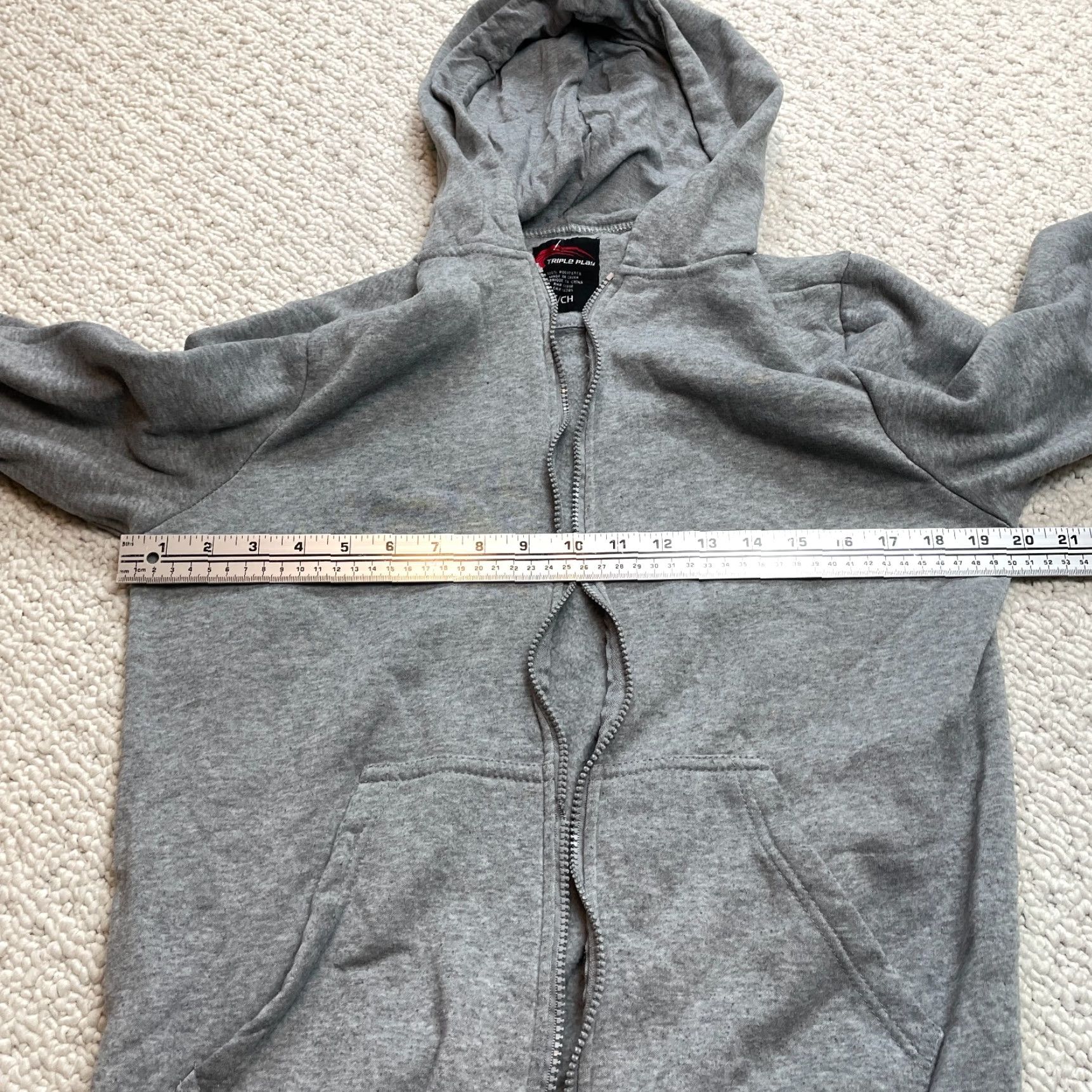 Vintage Triple Play Full Zip Hoodie Unisex Adults Small Gray Polyester Zipper Missing Pilling Spot Decent Condition Sweatshirt Hoodie Full Zip Athletic Wear Size US S / EU 44-46 / 1 - 7 Thumbnail