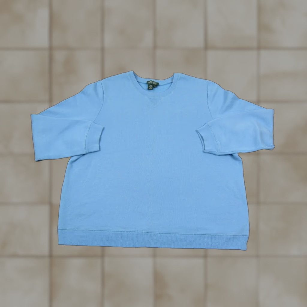 VINTAGE Lauren Ralph Lauren Sweatshirt Womens 2X Blue Crew Neck Knit Pullover Logo City Classic All Seasons Fall Winter Spring Womens