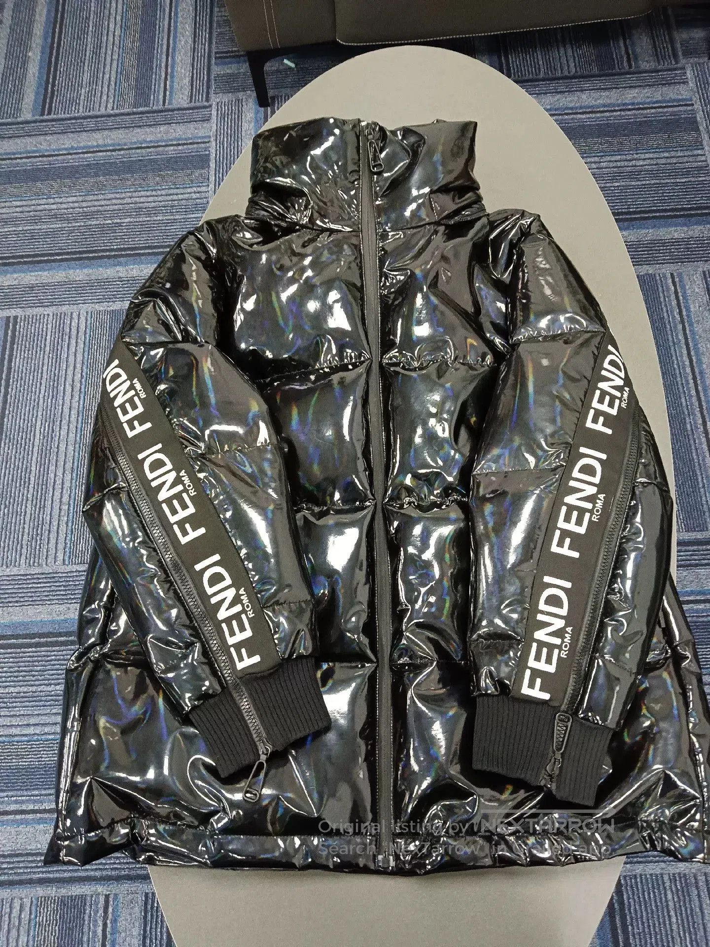 fendi women's logo laser puffer jacket.