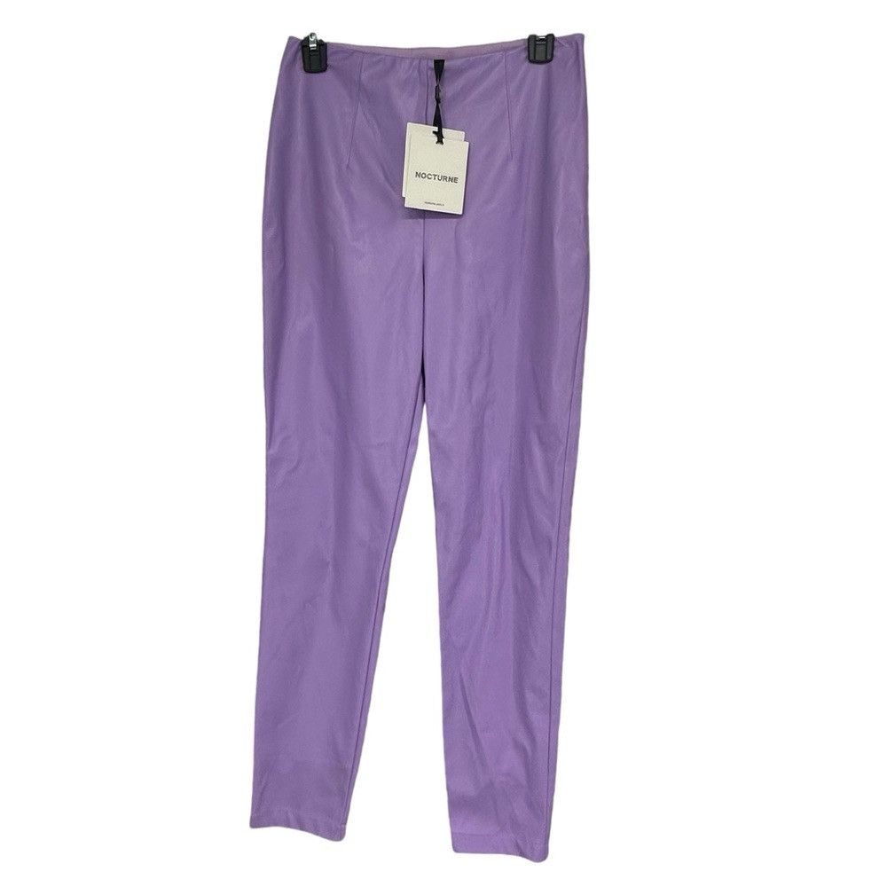 NOCTURNE NOCTURNE CARROT FAUX LEATHER LAVENDER LEGGINGS Size 28" / US 6 / IT 42 - 1 Thumbnail