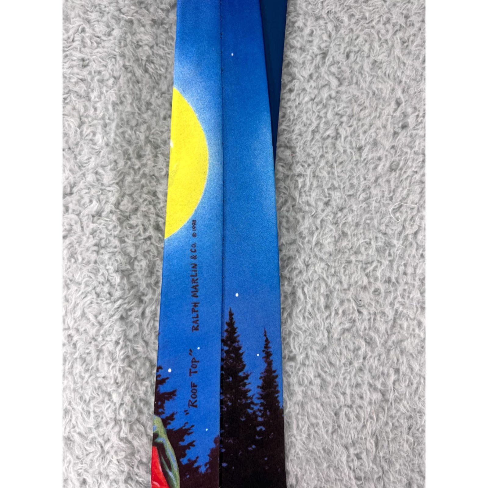Vintage Ralph Marlin Vintage 1990 Christmas Holiday Mens Tie Snow Man Roof Top Santa Tie Mens Red Polyester Short One Size Classic Size ONE SIZE - 6 Thumbnail