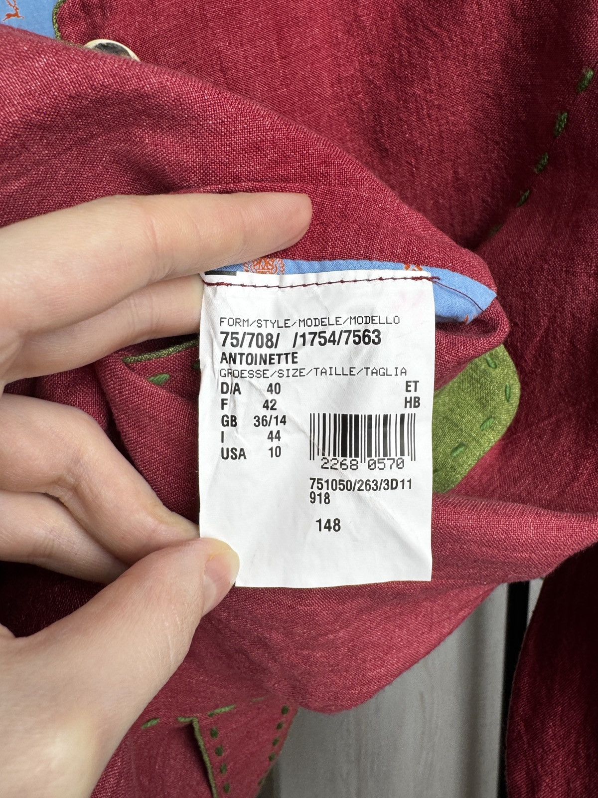Other Habsburg Antoinette Red Linen Traditional blazer jacket 42 Size L / US 10 / IT 46 - 11 Thumbnail