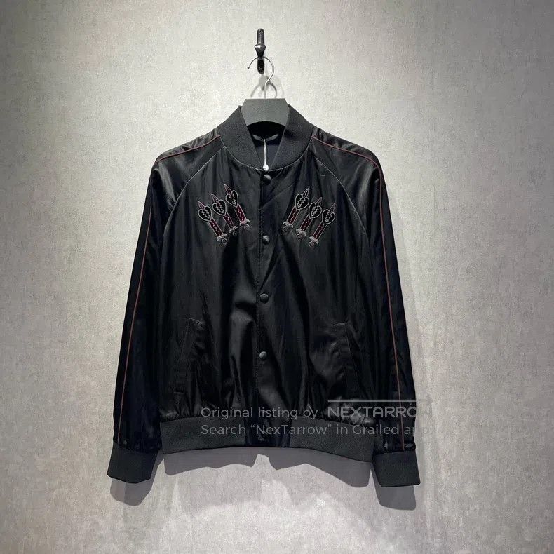 Valentino Valentino Silk love embroidered jacket jacket Size L / US 10 / IT 46 - 1 Thumbnail