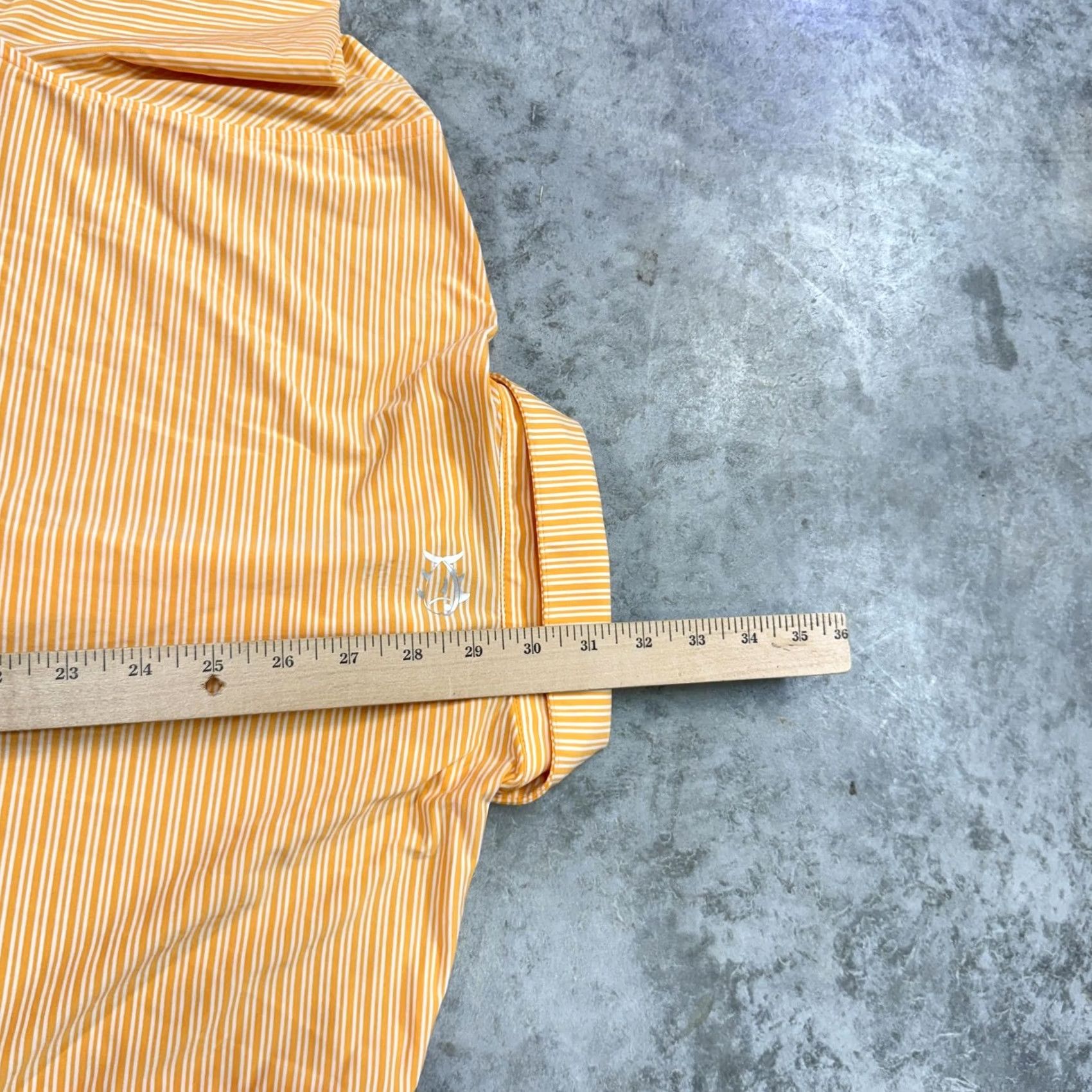 Peter Millar Southern Tide polo Shirt Mens M Orange White Stripe Golf brrr Performance Size US M / EU 48-50 / 2 - 6 Thumbnail