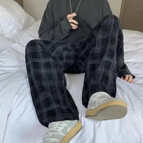 VIBE Corduroy Vintage Plaid Pants Men Streetwear Size US 34 / EU 50 - 2 Thumbnail