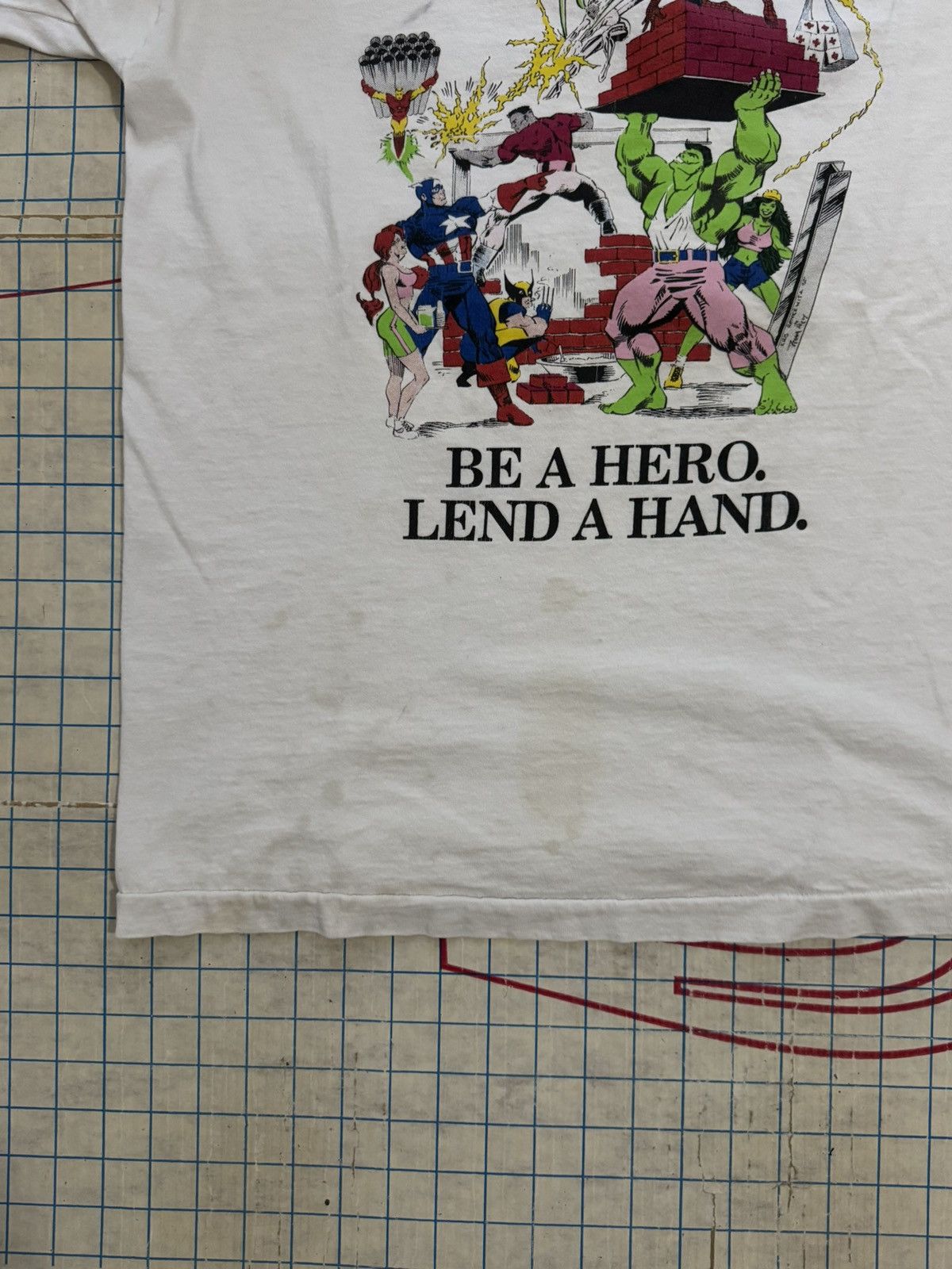 Marvel Comics × Vintage Vintage Marvel Aid Hurricane Relief Fun Tee 93 FOTL Large Size US L / EU 52-54 / 3 - 3 Thumbnail
