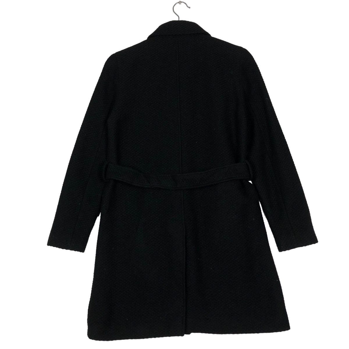 Japanese Brand 🔥Rich Black Long Jacket Wool Herringbone Guess Italy Size US S / EU 44-46 / 1 - 8 Thumbnail