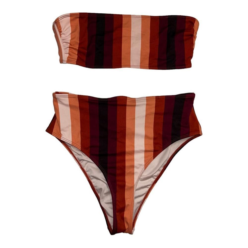 Forever 21 Striped High Waist Bikini Size Medium Size ONE SIZE - 1 Thumbnail