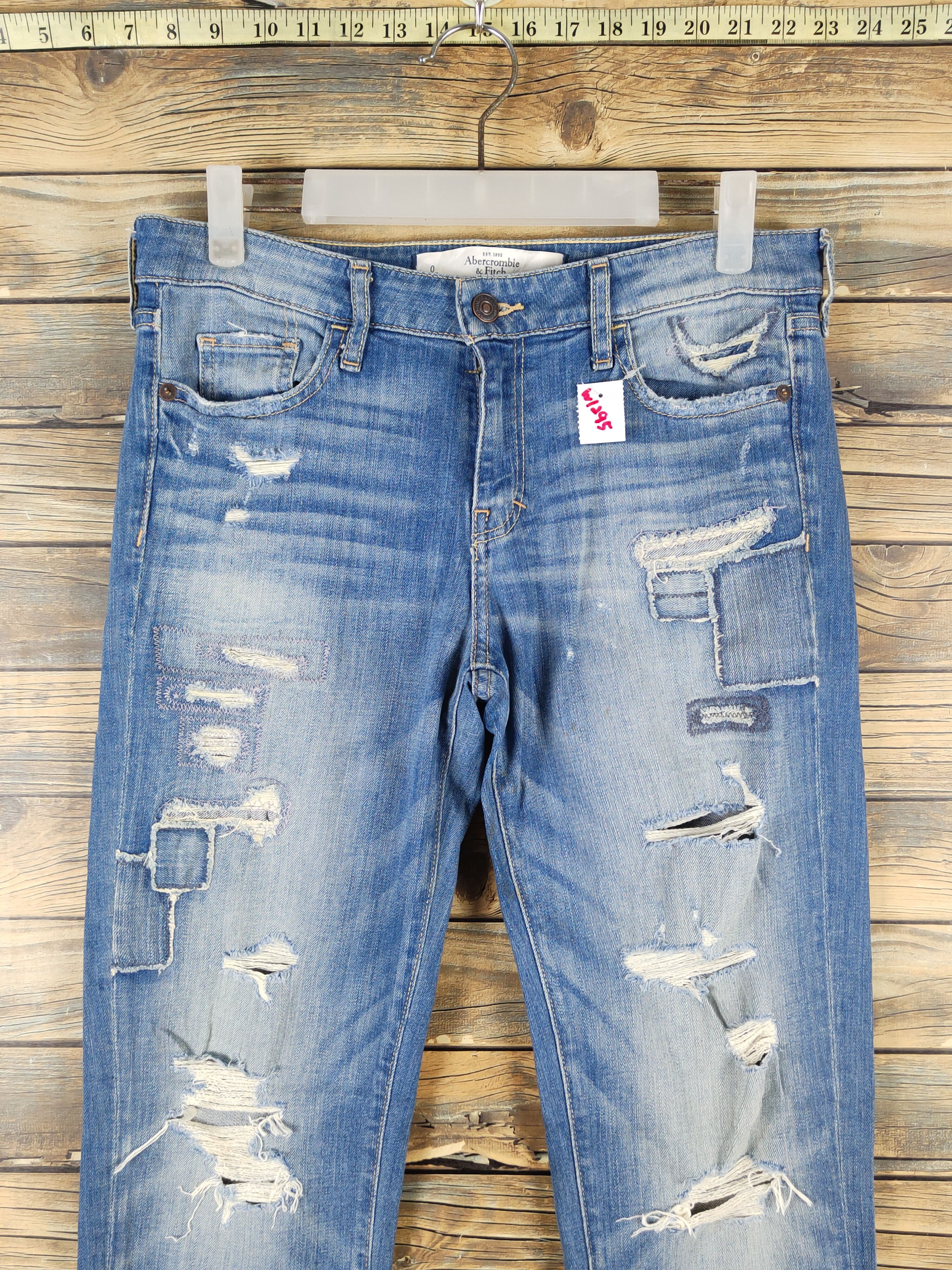 Abercrombie & Fitch Abercrombie & Fitch patchwork Ripped denim Jeans #W1295 Size US 29 - 2 Thumbnail