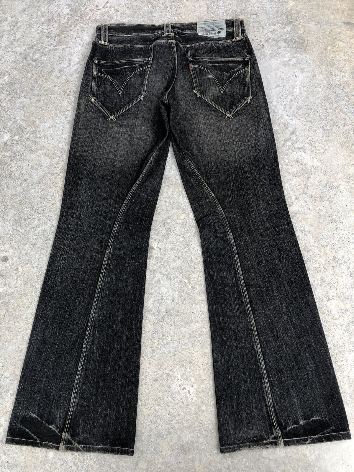 Levi's Y2k Levis Engineered Flared Jeans Distressed Jeans Size US 30 / EU 46 - 2 Thumbnail