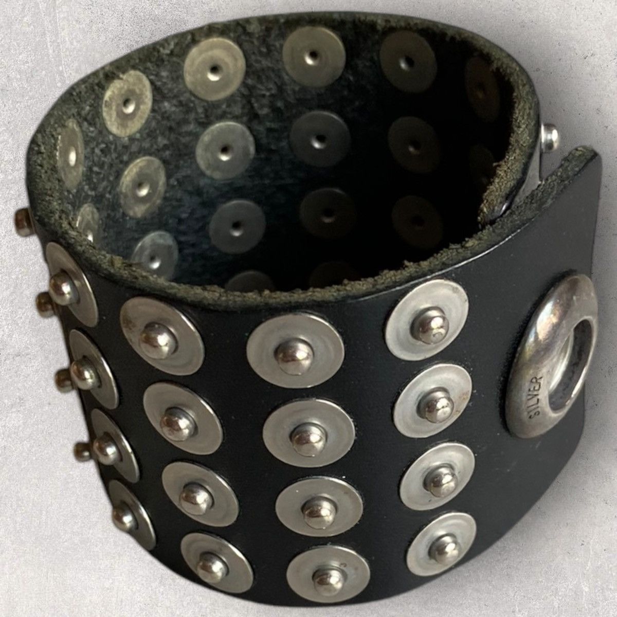 Yohji Yamamoto 92.5 Silver Rivet Studded Bracelet Size ONE SIZE - 4 Thumbnail