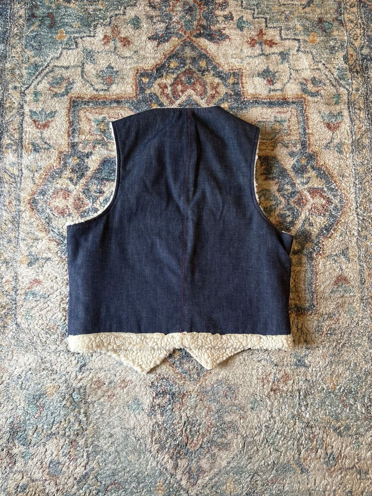 Vintage Vintage 1970s Sherpa Lined Denim Vest Large Size US L / EU 52-54 / 3 - 2 Thumbnail