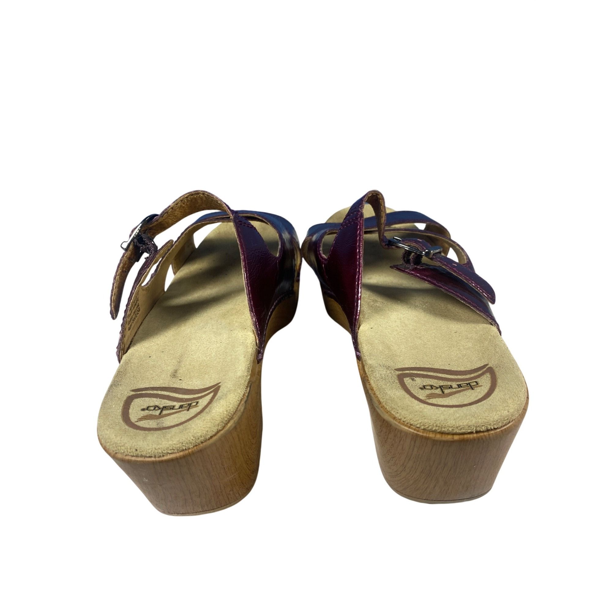 Dansko Dansko Sela Womens 41Sandals Eggplant Burgandy Leather Clogs Size US 11 / IT 41 - 7 Thumbnail