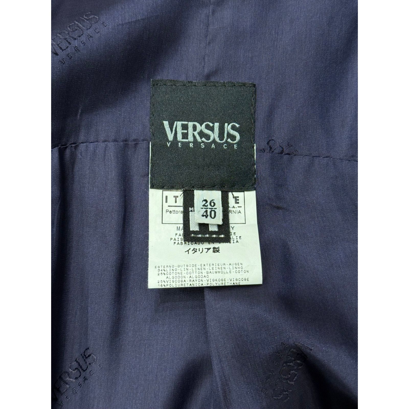 Versace 2000s Versace textured strap-detail bondage fitted blazer Size S / US 4 / IT 40 - 7 Thumbnail