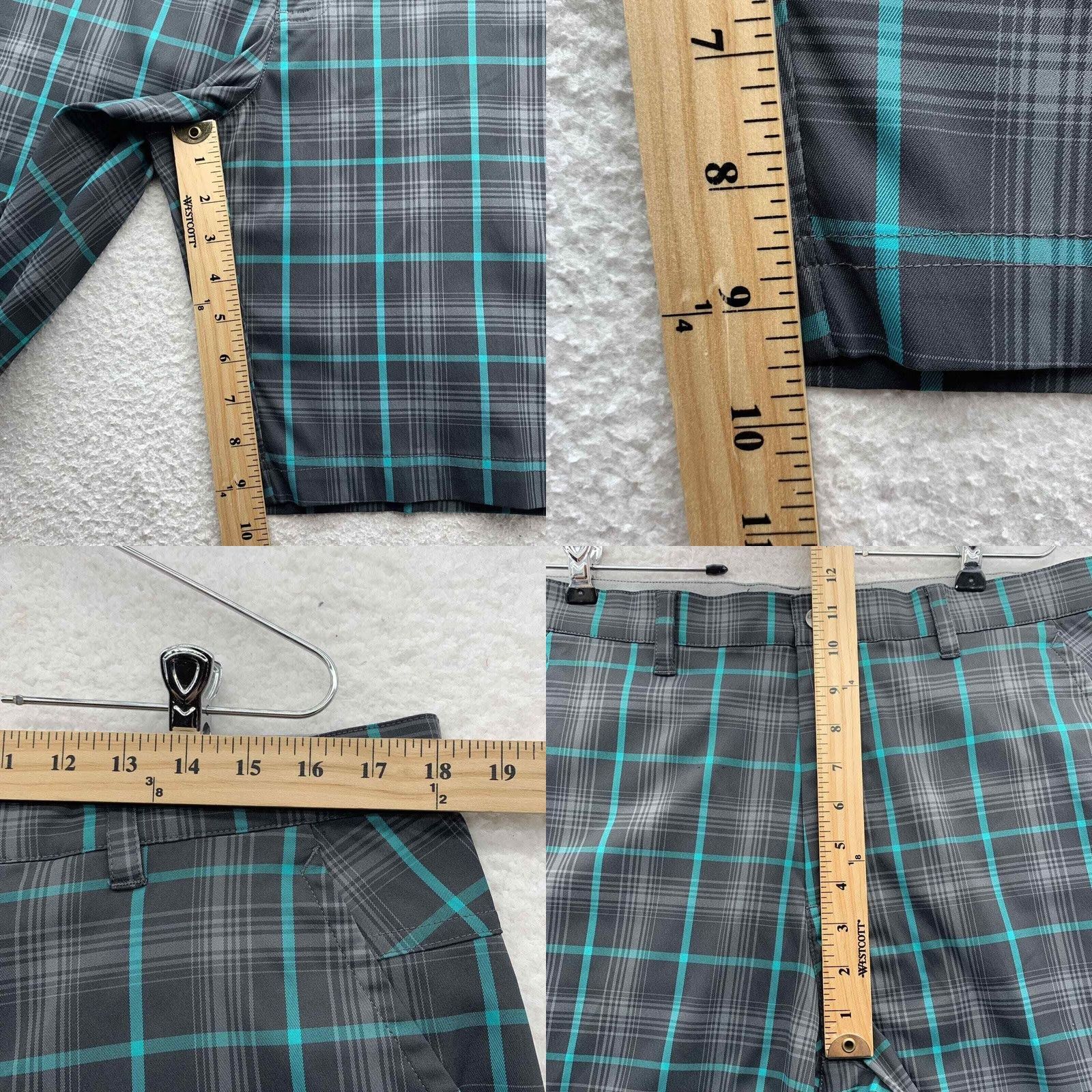 Callaway Callaway Golf Shirt Mens 36x9.5 Optimum Performance Teal Gray Plaid Preppy Dad Size US 36 / EU 52 - 8 Thumbnail