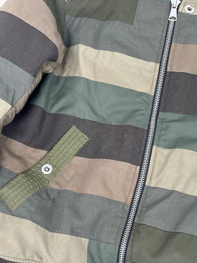 Diesel Diesel Khaki Green Nylon Striped Bomber Jacket Size US M / EU 48-50 / 2 - 8 Thumbnail