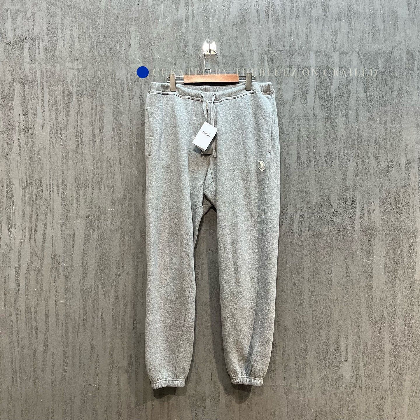 Dior Gray Embroidered Logo Sweatpants in Size 36 Size US 36 / EU 52 - 1 Thumbnail