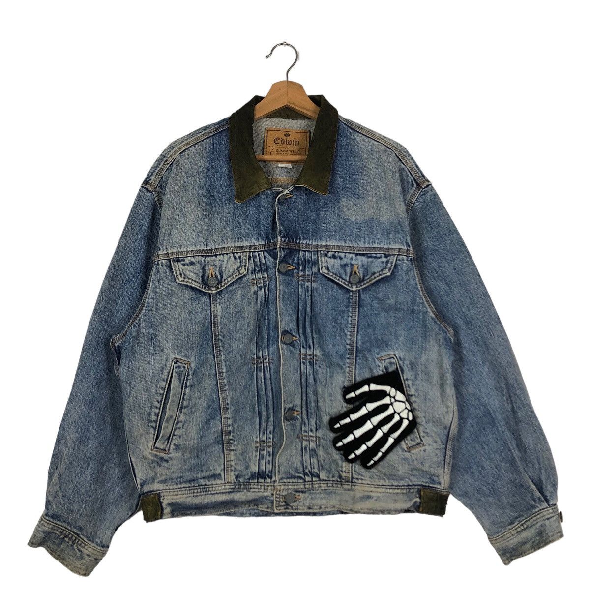 Vintage 🔥80s Vintage Edwin Denim Jacket Union Made Biker Racer Wear Size US L / EU 52-54 / 3 - 1 Thumbnail