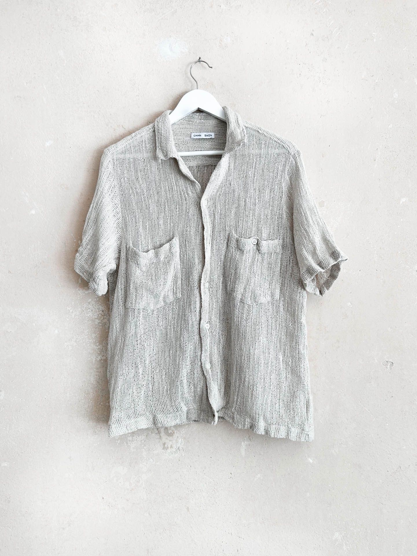 CMMN SWDN CMMN SWDN Cream Mesh Dexter Shirt Camp Collar | Grailed