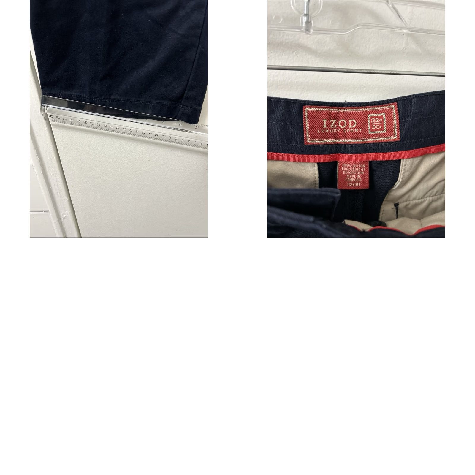 Izod VINTAGE was not in original title; IZOD Luxury Sport Officers Chinos Pants Mens 32x30 Navy Blue YKK NWT Size US 32 / EU 48 - 9 Thumbnail