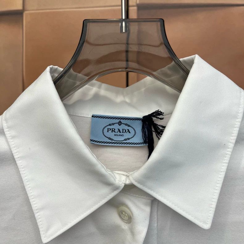 Prada Prada 24ss popular white slogan polo dress 2502-Nextarrow Size L / US 10 / IT 46 - 3 Thumbnail
