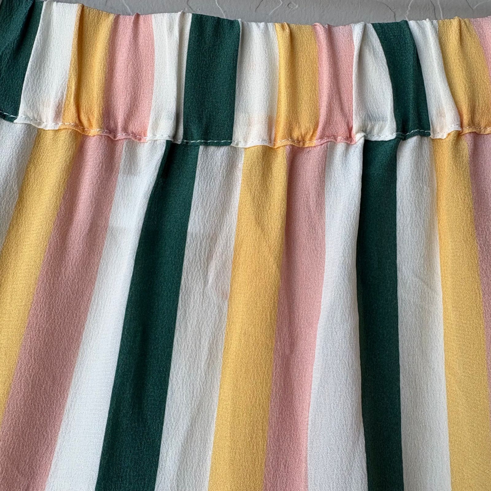 ASCENO Asceno Dress Silk Off Shoulder Striped Midi Dress S Size S / US 4 / IT 40 - 6 Thumbnail
