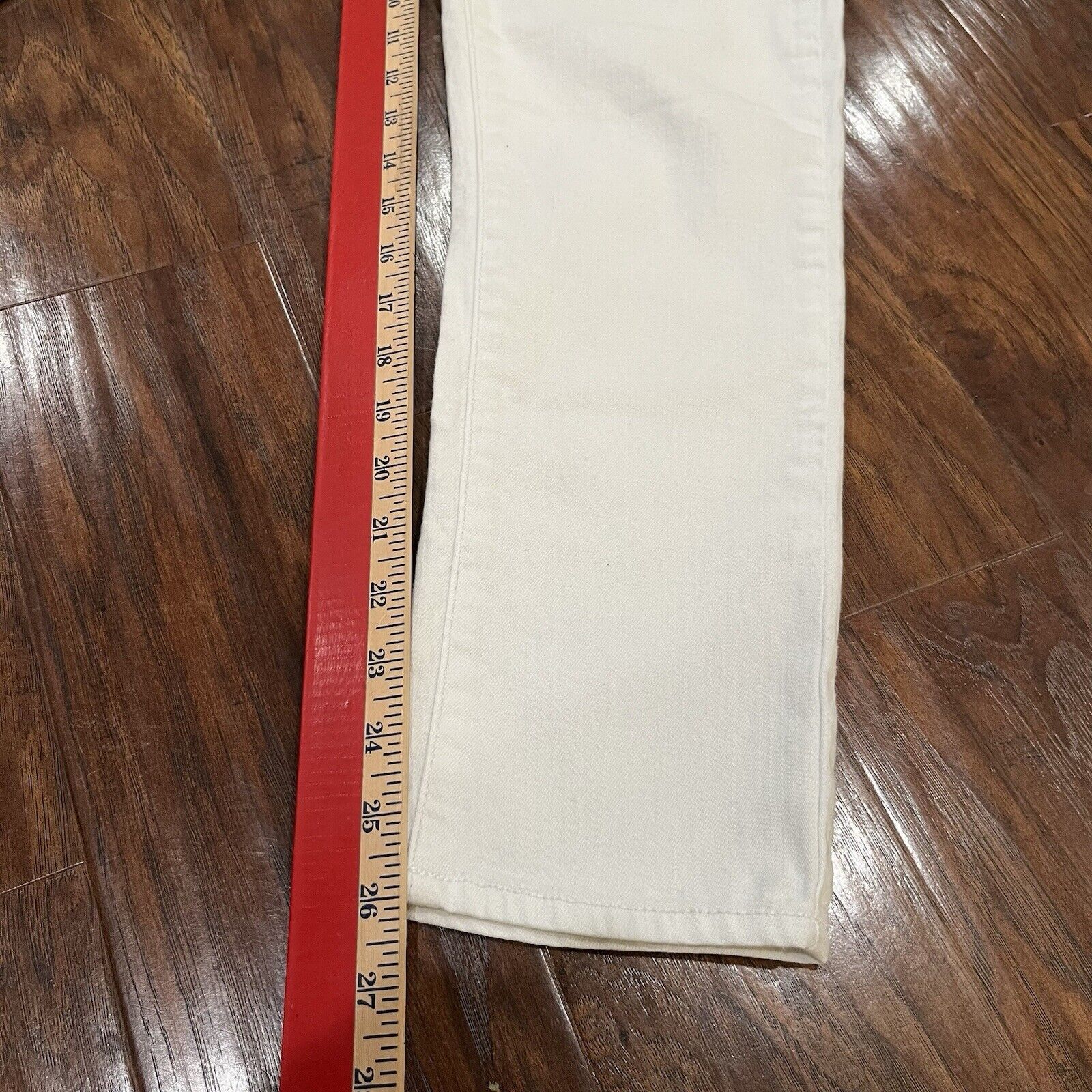Paige Paige Roxie Crop White Classic Rise 8" Skinny Jeans Size 29 Size 29" - 9 Thumbnail