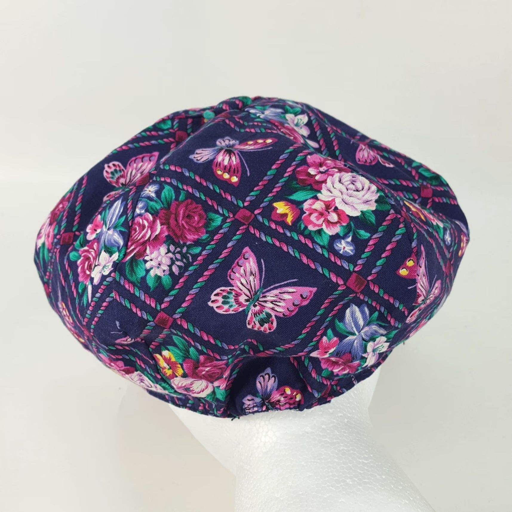 Vintage VINTAGE Infinity Chic Baseball Cap Hat One Size Purple Floral Butterfly 90s Cute Adjustable Cotton Women's Hat Size ONE SIZE - 6 Thumbnail