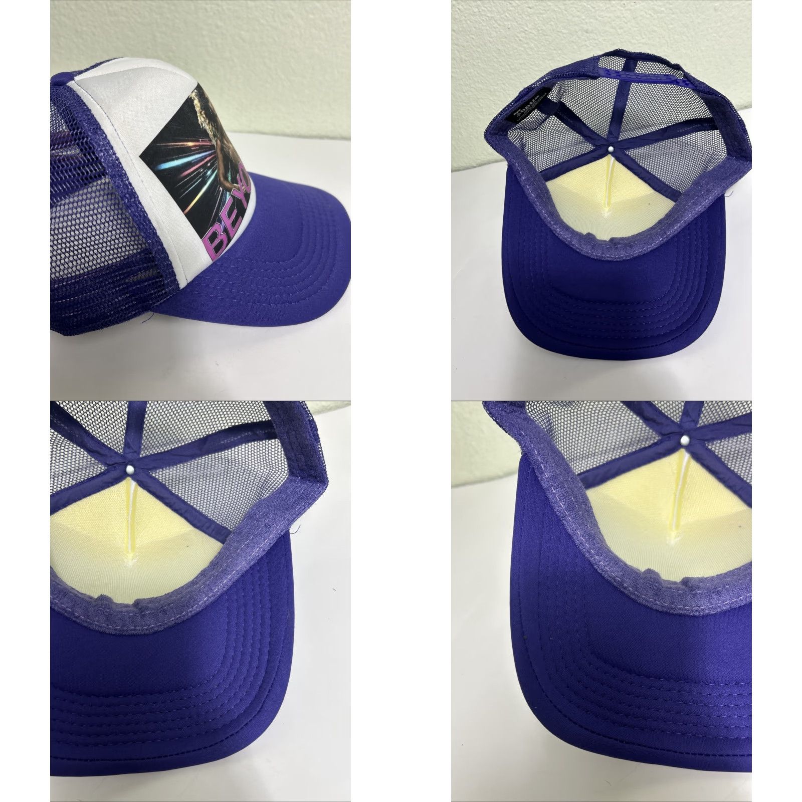 Vintage Beyoncé Trucker Hat Purple White SnapBack Adjustable Toptie Men One Size White Purple Trucker Hat Womens/Mens Size ONE SIZE - 9 Thumbnail