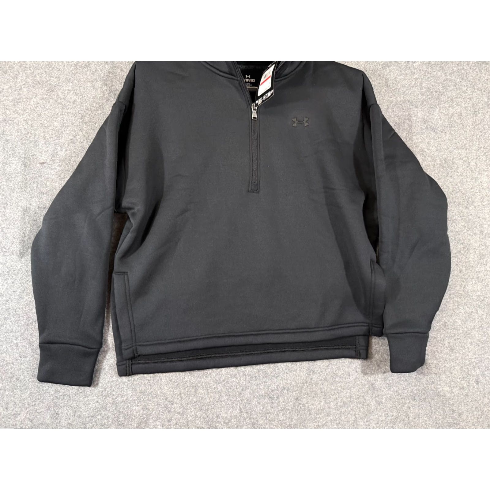 Under Armour Under Armour Jacket Womens XS Black Fleece Half Zip Mock Neck Pullover NWT Size XS / US 0-2 / IT 36-38 - 4 Thumbnail