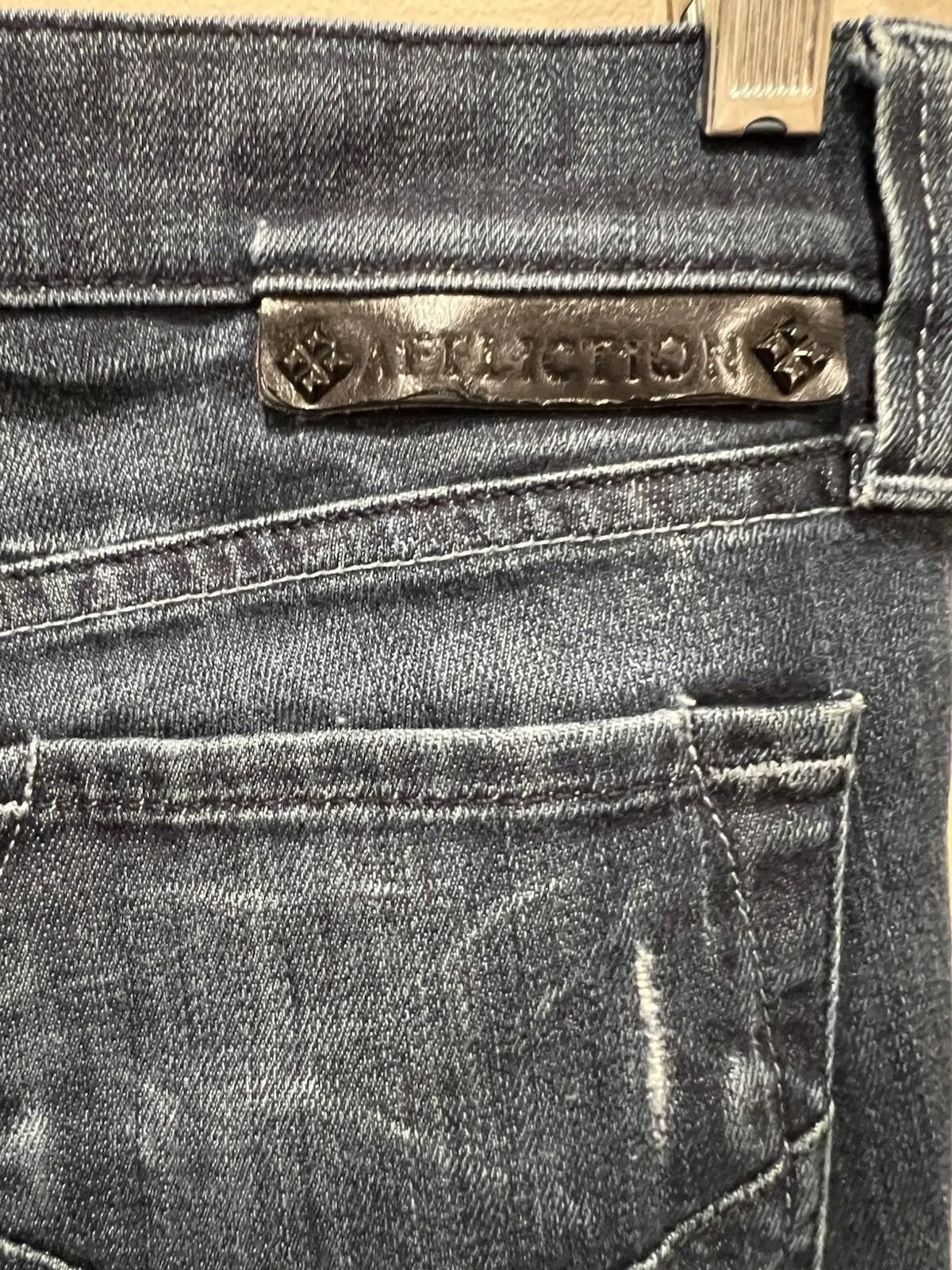 Affliction Affliction Ziggy Flare Jeans Women 27 Distressed Black Jeans Size 27" / US 4 / IT 40 - 9 Thumbnail