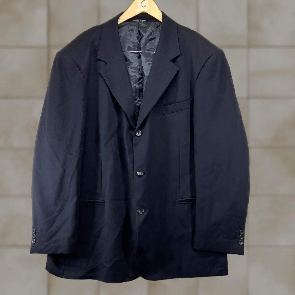 Vintage Luigi Botto 100% Wool Blazer 2XL Classic Tuxedo Dark Navy Italy Men's Size 48R - 1 Thumbnail