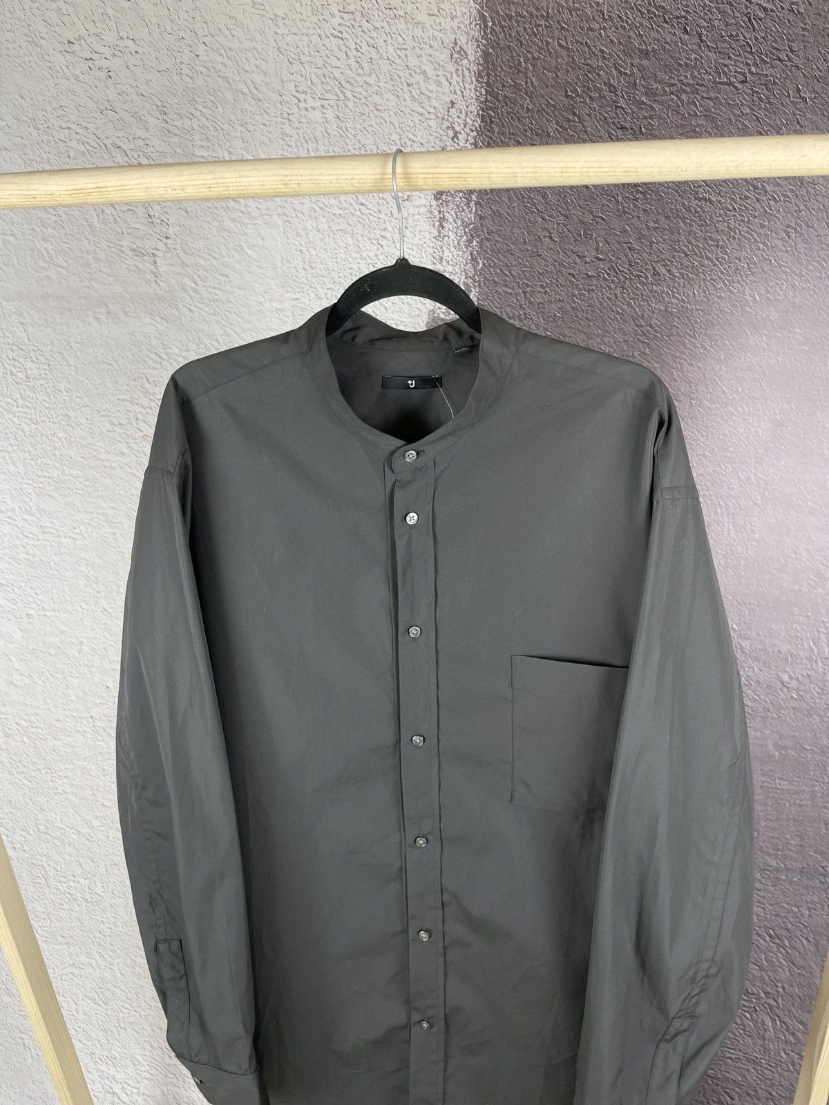 Japanese Brand Jil Sander x Uniqlo collarless oversized button up shirt Size US XL / EU 56 / 4 - 6 Thumbnail