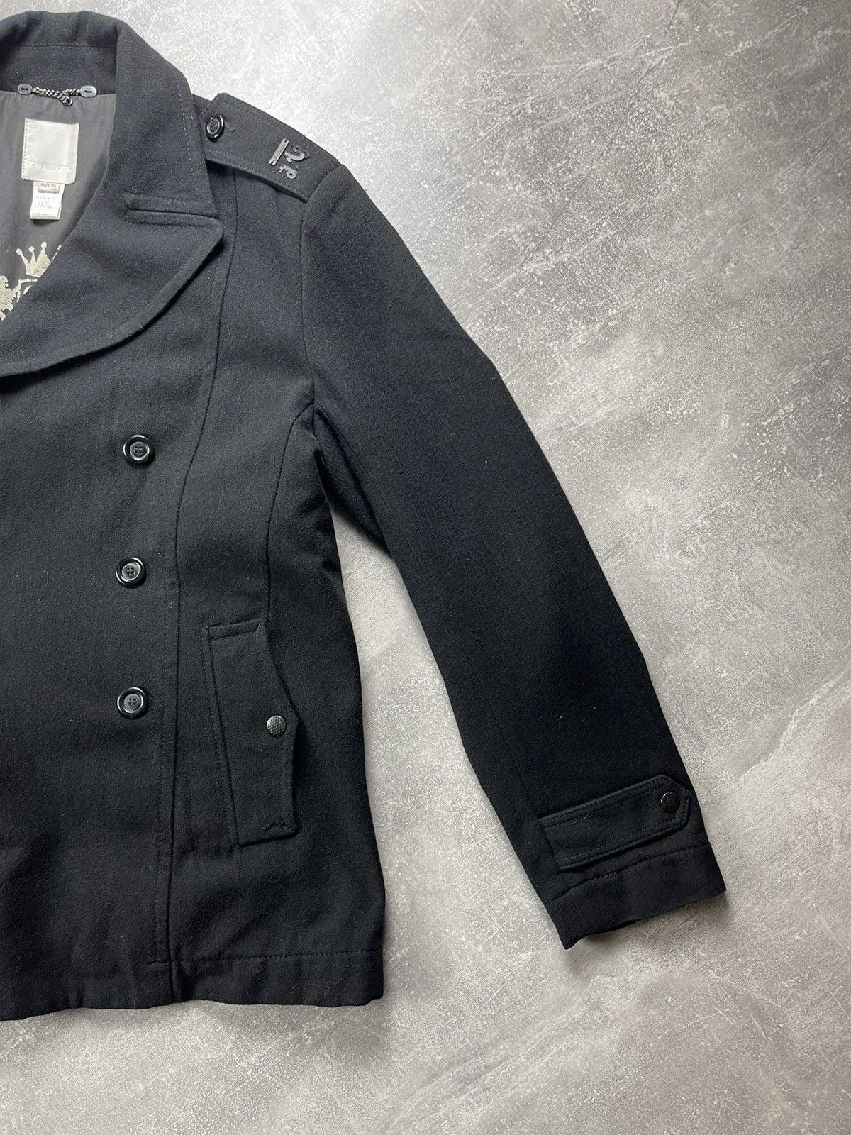 Diesel Diesel Avant Garde Double Breasted Wool Peacoat Black Size S / US 4 / IT 40 - 4 Thumbnail
