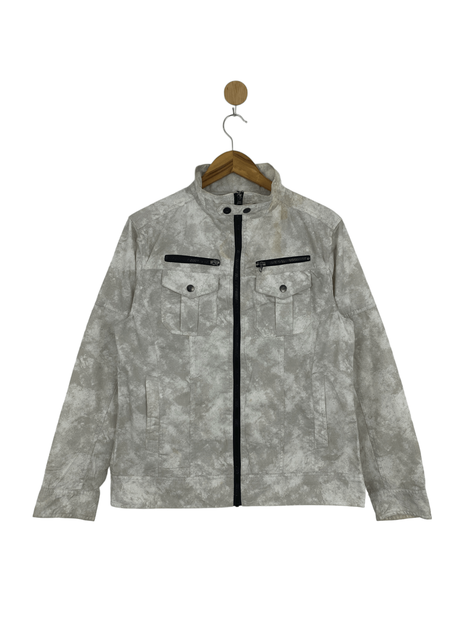 image of Vintage Splendid Sastification Camouflage Style Jacket in White, Men's (Size Large)