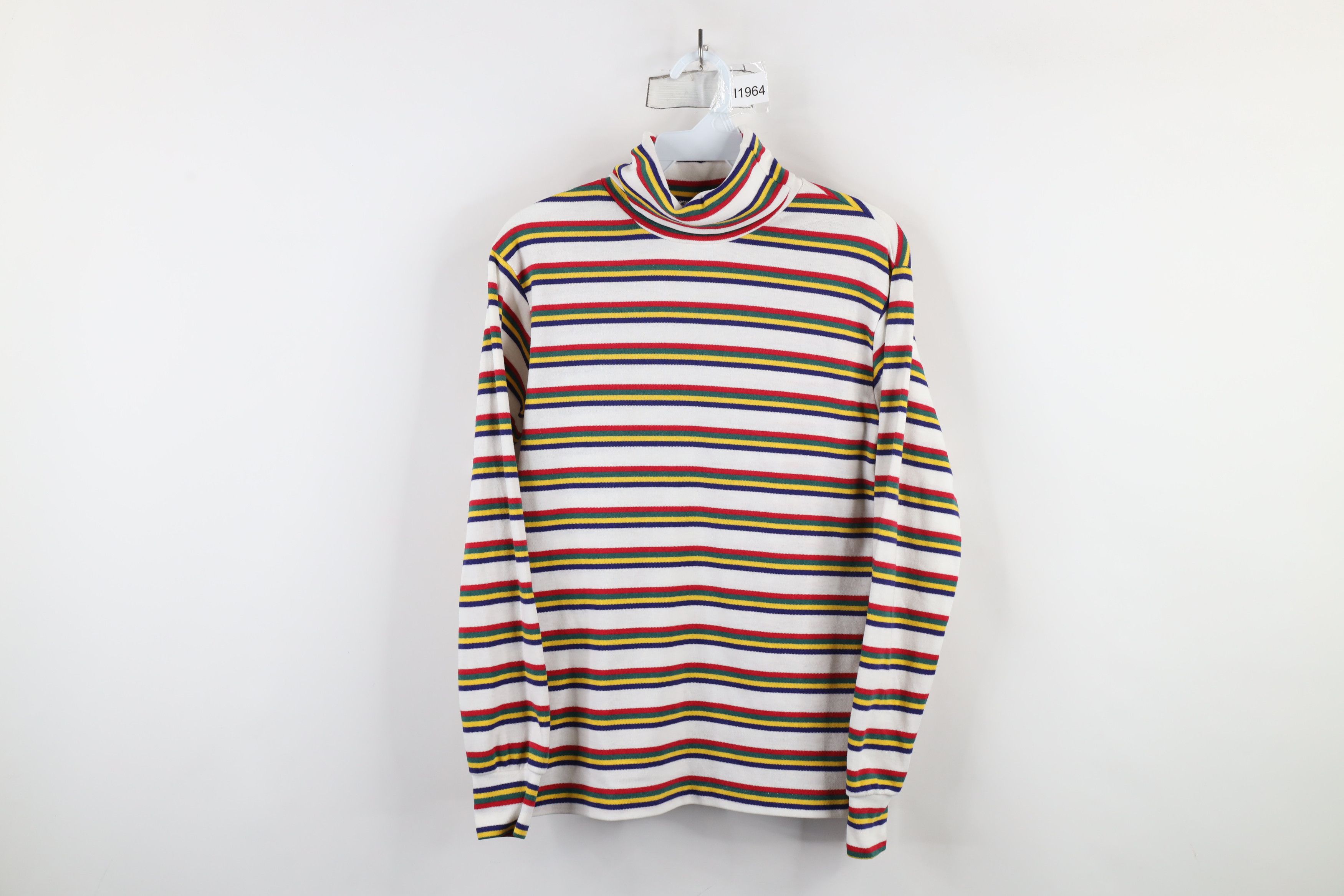Vintage Vintage 90s Streetwear Striped Turtleneck T-Shirt USA Size S / US 4 / IT 40 - 1 Thumbnail