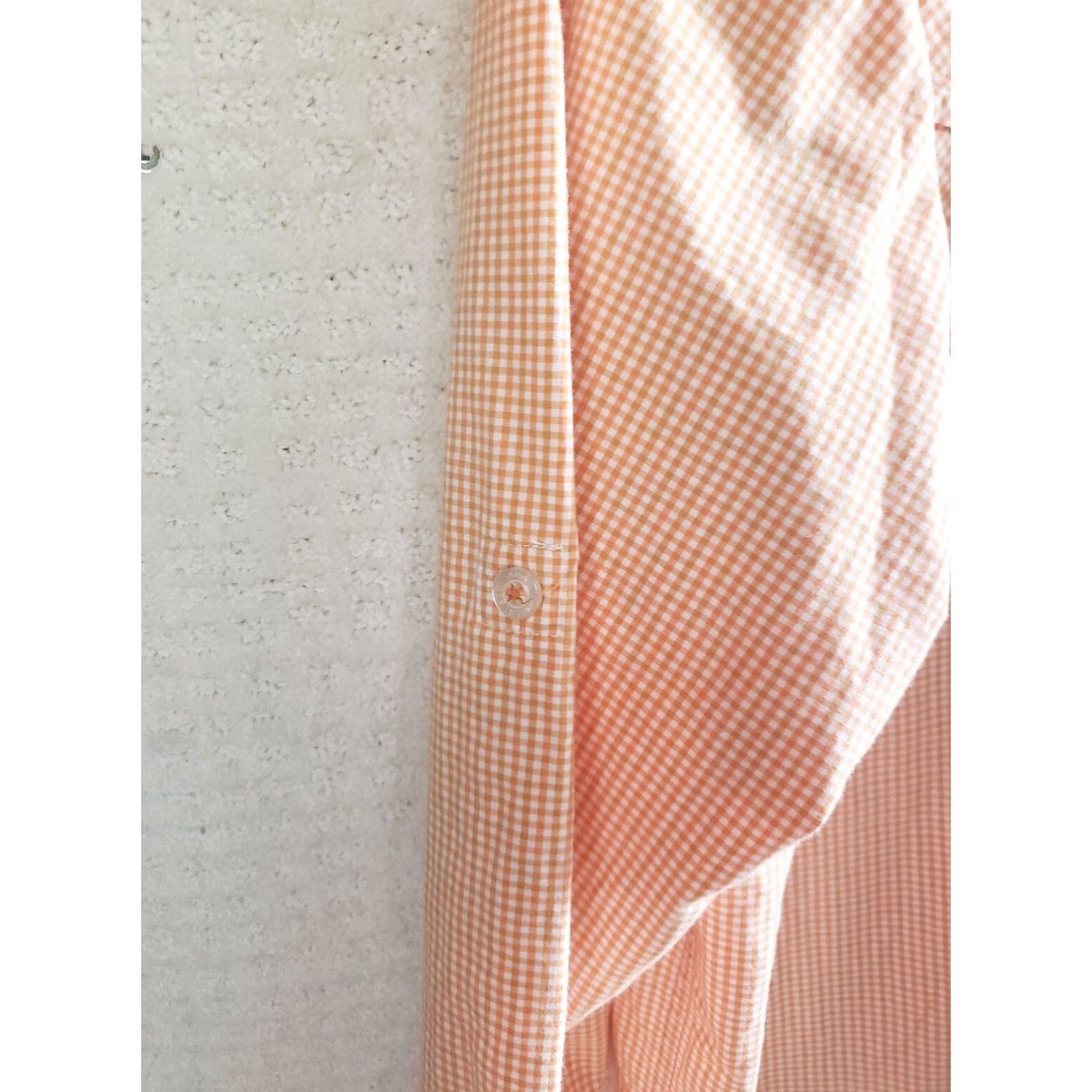 Vintage Bob Timberlake Shirt Mens XLT Orange White Check Long Sleeve Button Up Size US XL / EU 56 / 4 - 6 Thumbnail