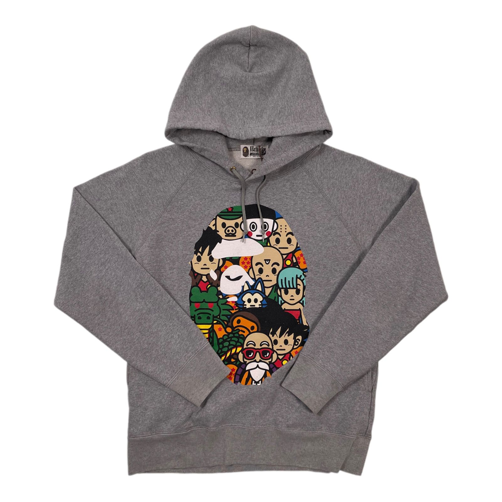 image of Bape Dragon Ball Big Ape Hooded Sweatshirt Grey Pre-Owned, Men's (Size Small)