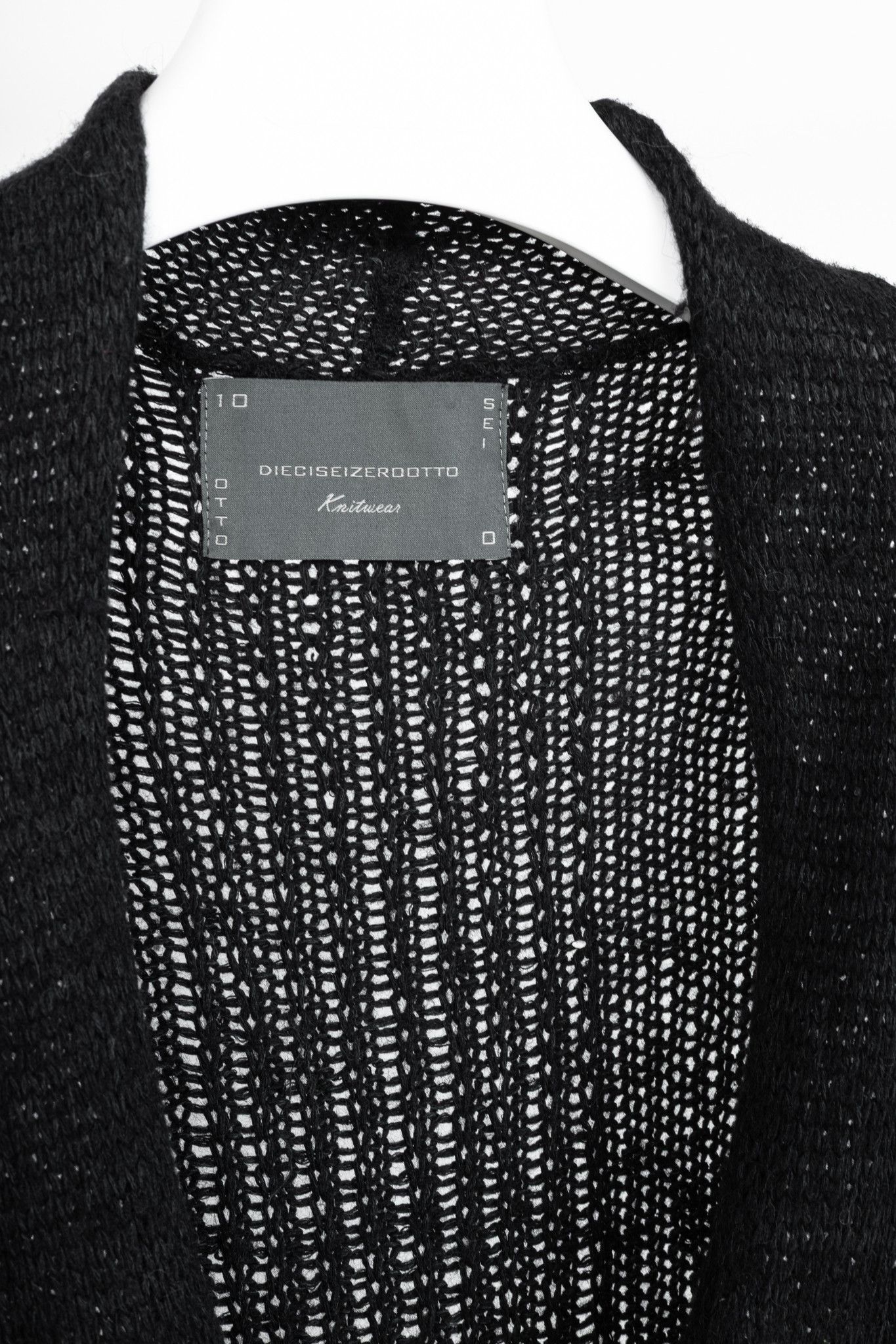 10sei0otto 10sei0otto Black Knit Leather-Trim Cardigan Size US M / EU 48-50 / 2 - 4 Thumbnail