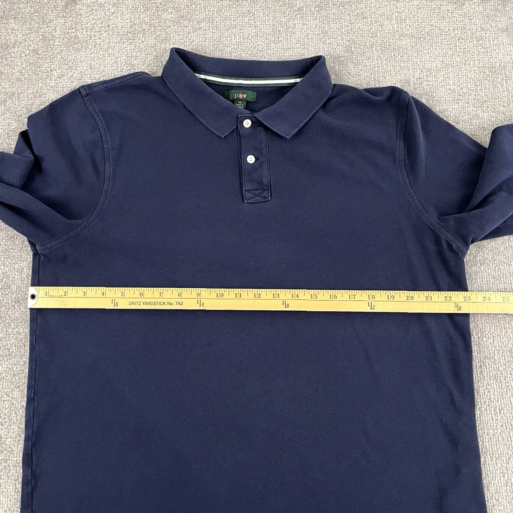 J.Crew J.CREW Polo Shirt XL Long Sleeve Collared Solid Blue Activewear Mens Size US XL / EU 56 / 4 - 4 Thumbnail