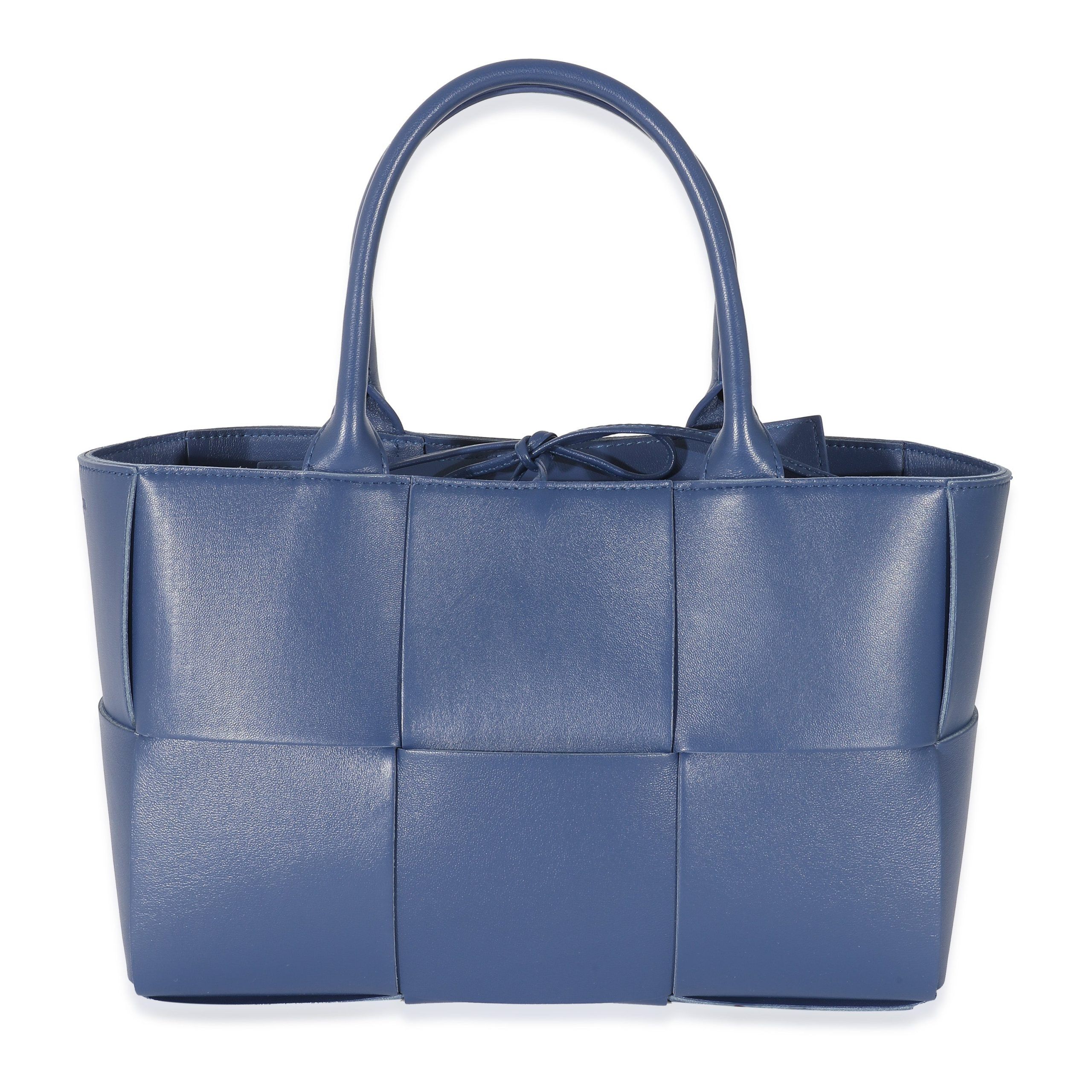 image of Bottega Veneta Cruise Intrecciato Calfskin Small Arco Tote in Blue, Women's